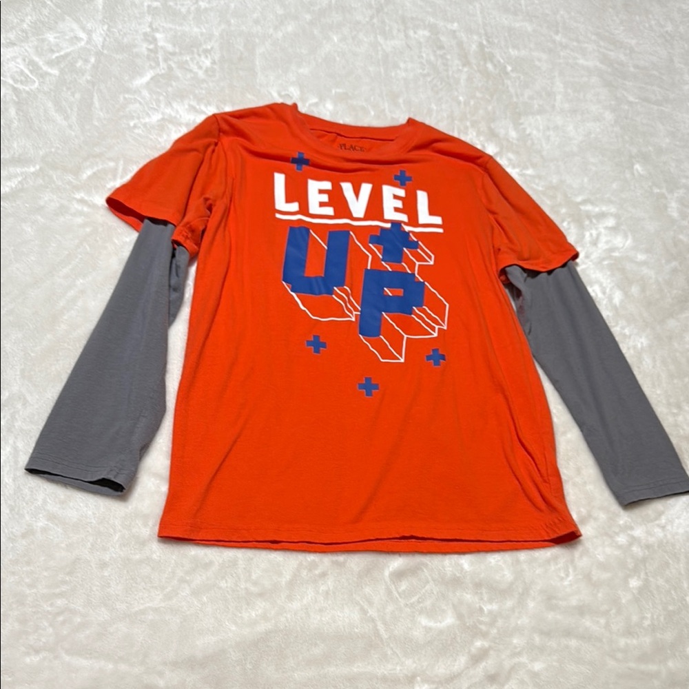 Place Orange and Gray Long Sleeve Tee